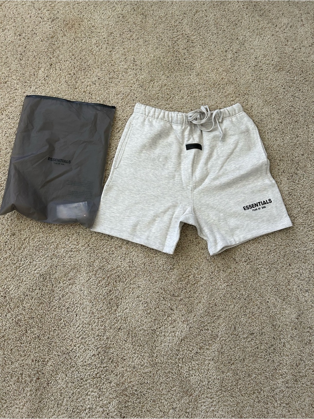 ESSENTIALS fear of god Heather Light oatmeal Athletic Sweat Shorts